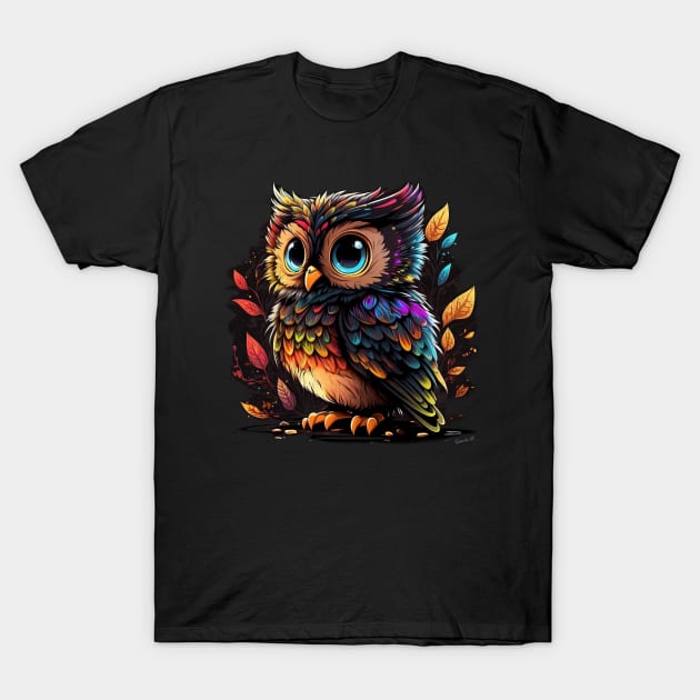 Colorful Owl T-Shirt Designe #2 T-Shirt by Farbrausch Art